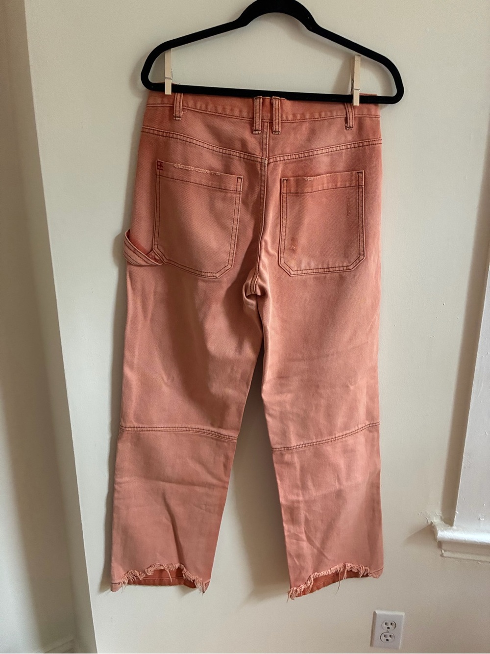 BDG Wide Leg Carpenter Pants in Faded Coral - Picture 5 of 6